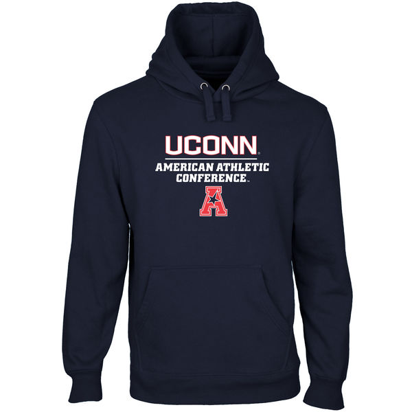 Men NCAA UConn Huskies Modern Slant Pullover Hoodie Navy Blue